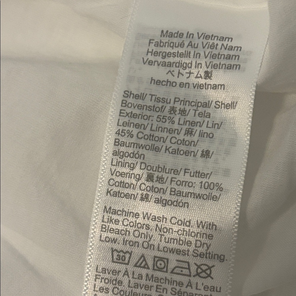 J. Crew White Sleeveless Linen-blend button-front shell SZ XL casual preppy NWT - Picture 6 of 12